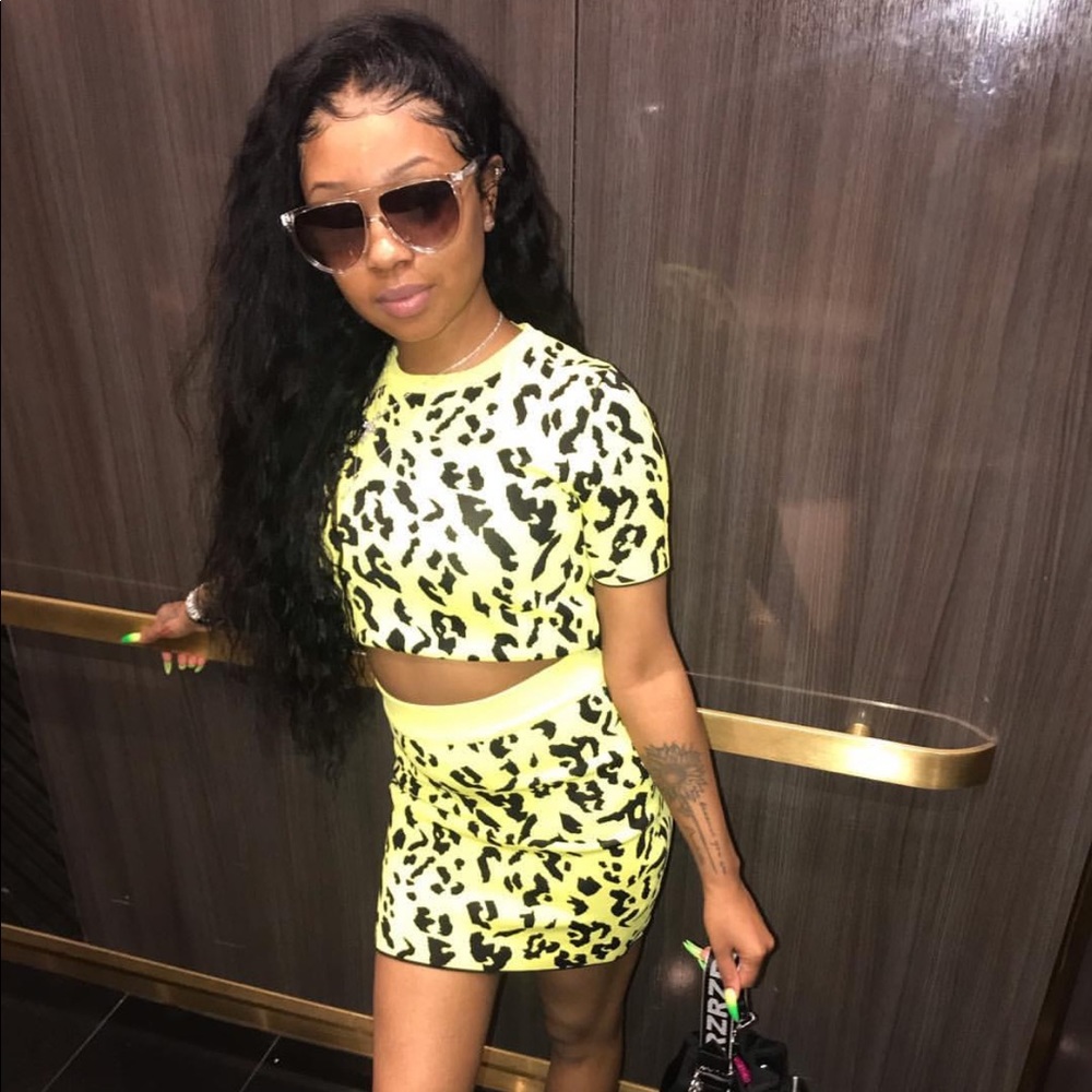 Zara animal print skirt set